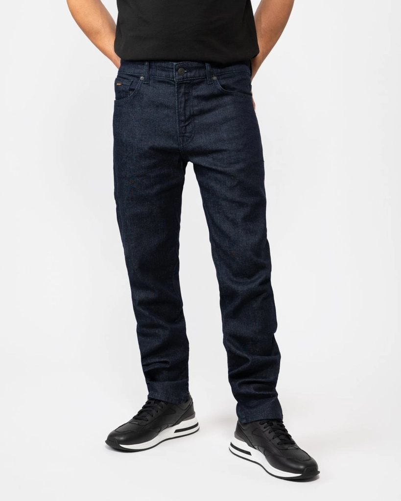 Hugo Boss Re.Maine Mens Regular Fit Dark Blue Comfort-Stretch Denim Jeans - Size 34W/32L